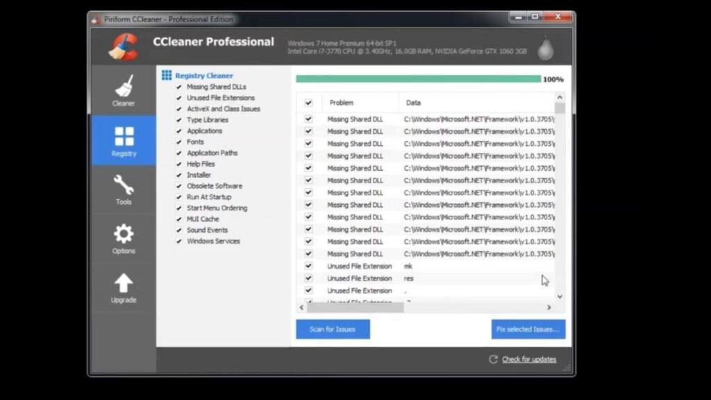 CCleaner Professional 2025 Software Screenshot