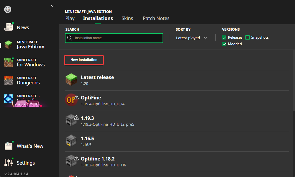 Check Minecraft Version