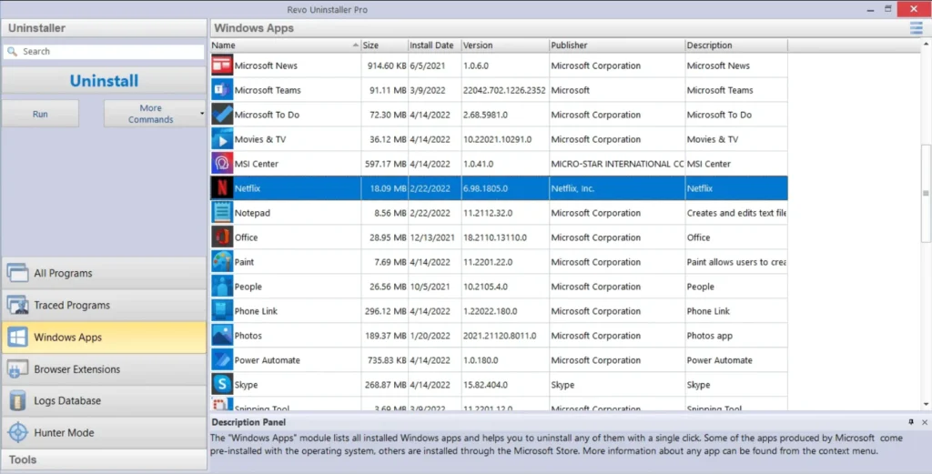 revo uninstaller pro 2025 software screenshot
