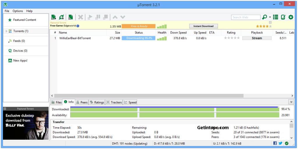 utorrent screenshot