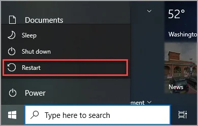 step 1 restart computer