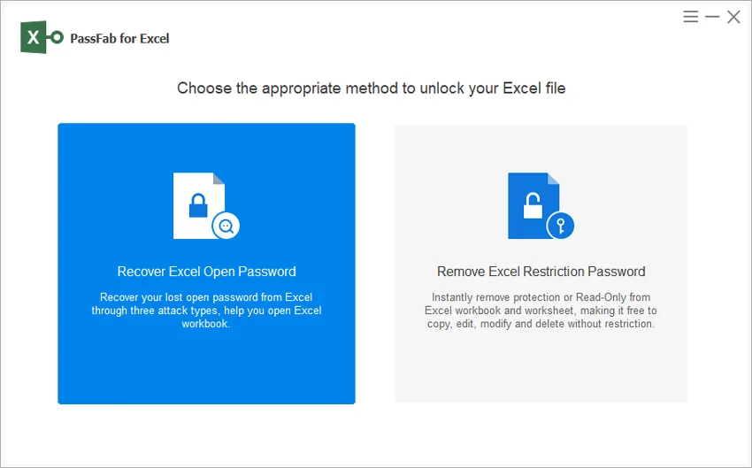 passfab for excel password recovery screenshot 