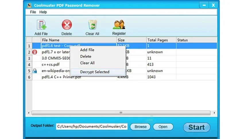 Coolmuster PDF Password Remover 2026 screenshot
